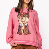 Hot Pink Yorkie Sweatshirt | Queen Of Sparkles