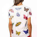 White Multi Butterfly Tee | Queen Of Sparkles