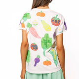 White Multi Bandana & Gingham Print Veggie Tee | Queen Of Sparkles