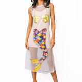 White Sheer Mermaid Midi Coverup | Queen Of Sparkles
