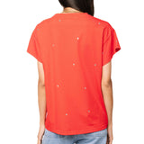Crimson Scattered Jewel QOS Card Logo Tee | Queen Of Sparkles