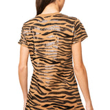 Brown Tiger QOS Card Logo Tee Dress | Queen Of Sparkles