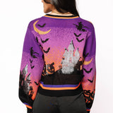Purple Halloween Scene Cardigan | Queen Of Sparkles