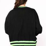 Black & Neon Green 'Spooky' Sweatshirt | Queen Of Sparkles