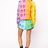 Colorblock Multi Skull Sweatshirt | Queen Of Sparkles