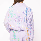 Lavender & Multi Dancing Skeleton Mock Neck Sweatshirt | Queen Of Sparkles