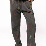 Charcoal Multi Skeleton Pant | Queen Of Sparkles