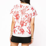 White Sequin Bloody Hands Tee | Queen Of Sparkles