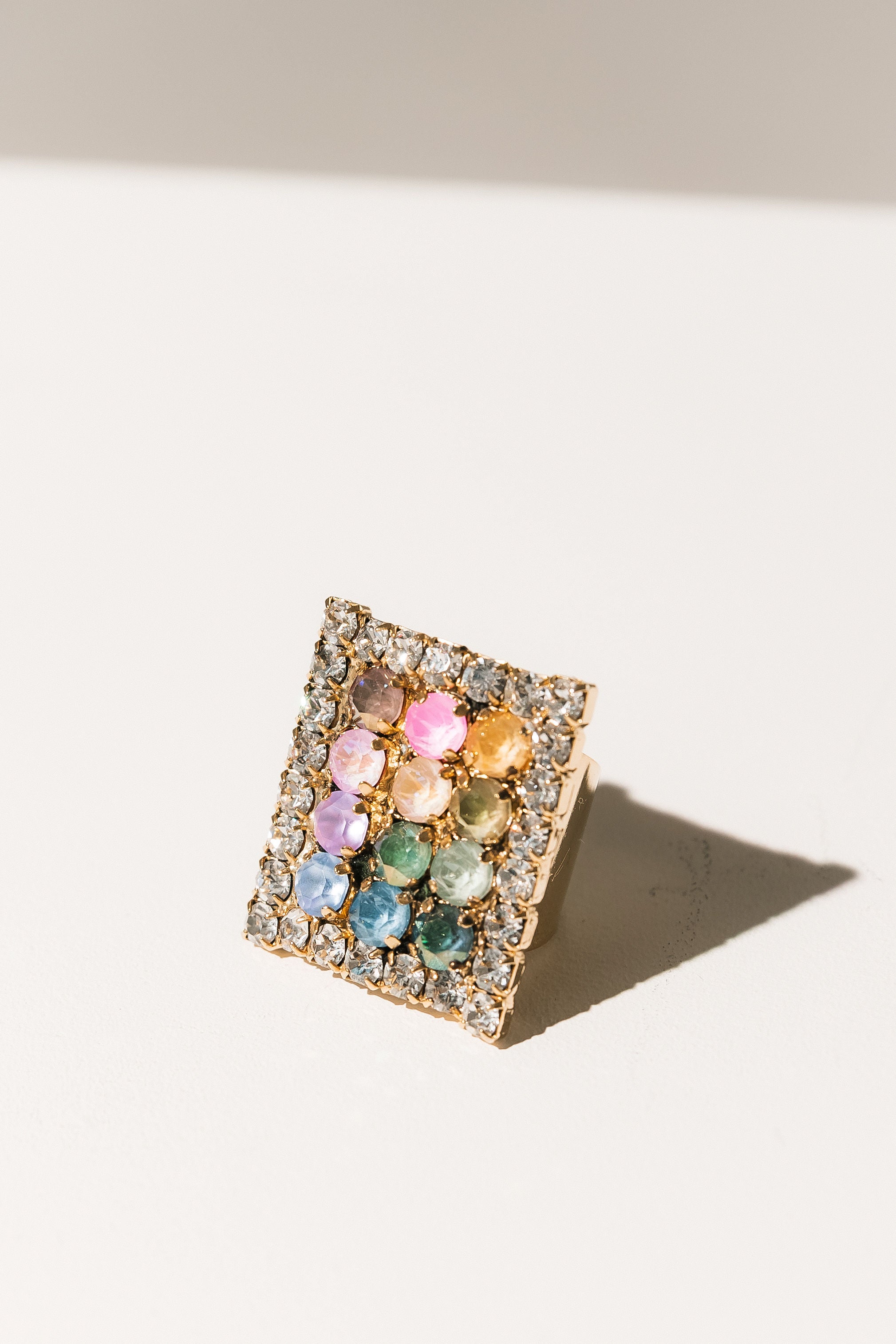 TOVA Abella Ring worn on hand – sparkling crystal statement ring from Lexi Jade's Boutique