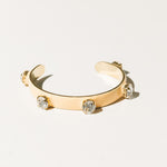 TOVA Kennedy Cuff in Fairy Dust Peachfuzz worn on wrist – warm peach crystal cuff from Lexi Jade's Boutique