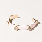 TOVA Kennedy Cuff in Fairy Dust Roselune worn on wrist – rose crystal cuff from Lexi Jade's Boutique