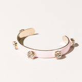 TOVA Kennedy Cuff in Fairy Dust Roselune worn on wrist – rose crystal cuff from Lexi Jade's Boutique