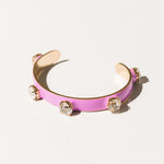 TOVA Kennedy Cuff in Fairy Dust Lavendelle worn on wrist – lavender crystal cuff from Lexi Jade's Boutique