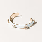 TOVA Kennedy Cuff in Fairy Dust Nimblu worn on wrist – icy blue crystal cuff from Lexi Jade's Boutique