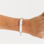  TOVA Kennedy Cuff in Fairy Dust Nimblu – detail view of blue shimmer crystal bracelet