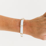  TOVA Kennedy Cuff in Fairy Dust Nimblu – detail view of blue shimmer crystal bracelet
