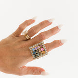 TOVA Abella Ring styled on model – colorful crystal ring from Lexi Jade's Boutique