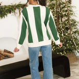 Green & Ivory Striped Nutcracker Sweater | Queen Of Sparkles