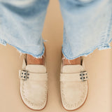 Zaina Suede Slide Mule | Sand