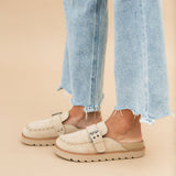 Zaina Suede Slide Mule | Sand