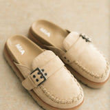 Zaina Suede Slide Mule | Sand