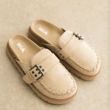Zaina Suede Slide Mule | Sand