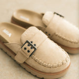 Zaina Suede Slide Mule | Sand