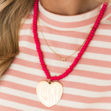 Lucky in Love Stone Necklace | Hot Pink