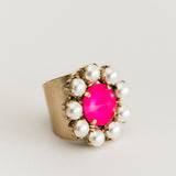 Twiggy Ring | Ultra Fuchsia & Pearls