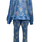 Light Blue Iridescent Snowflakes Sweatshirt