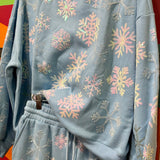 Light Blue Iridescent Snowflakes Sweatshirt