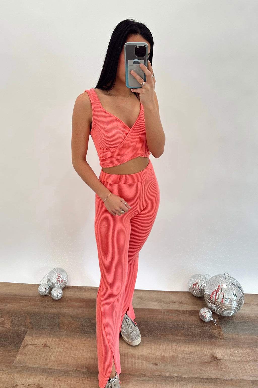 STAR STRUCK CROPPED TANK | CORAL