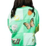 Green Checkered Lucky Icon Sweatshirt | Queen Of Sparkles