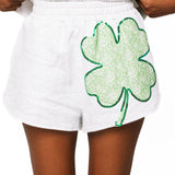 Grey Plaid Shamrock Short | Queen Of Sparkles