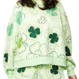 Light Green Groovy Shamrock Sweatshirt | Queen Of Sparkles