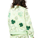 Light Green Groovy Shamrock Sweatshirt | Queen Of Sparkles