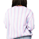 Lavender, Blue & Pink Stripe Mahjong Tile Sweater | Queen Of Sparkles