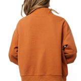 Brown Patchwork Butterfly Mock Neck Sweatshirt | Queen Of Sparkles