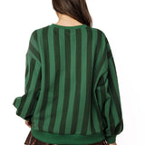 Green Striped Deer Sweatshirt | Queen Of Sparkles