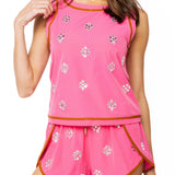 Hot Pink Rhinestone Active Short | Queen Of Sparkles