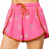 Hot Pink Rhinestone Active Short | Queen Of Sparkles