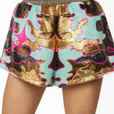 Mint Sequin Camo Short | Queen Of Sparkles