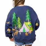 Navy Camp Site Sweatshirt | Queen Of Sparkles