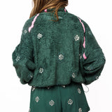 Charcoal & Pink Rhinestone Zip Up Fleece | Queen Of Sparkles