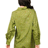 Olive Scattered Multi Rhinestone Cotton Button Up Romper | Queen Of Sparkles