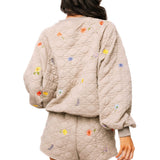 Quilted Floral QOS Card Logo Sweatshirt | Queen Of Sparkles