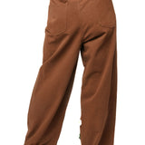 Brown Multi Sequin Flower Barrel Jeans | Queen Of Sparkles