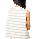 Licensed Tennessee Grey & White Striped Sequin Football Knit Tank | Queen Of Sparkles