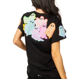 Black Multi Gingham Ghost Patch Tee | Queen Of Sparkles