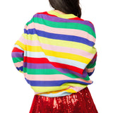 Multi Stripe School Books & Apple Sweater | Queen Of Sparkles